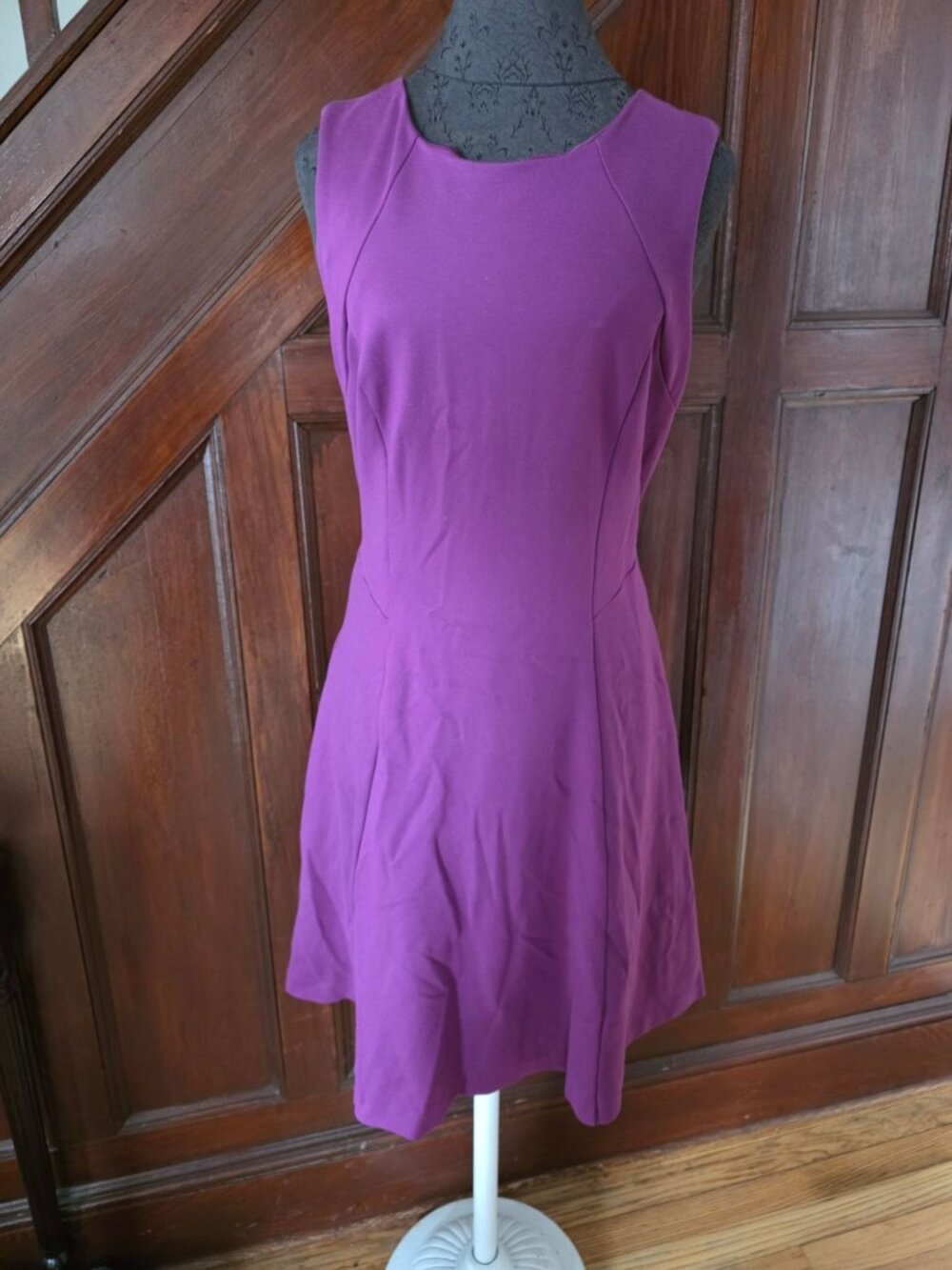 White House Black Market Purple Sleeveless Fit & Flare Dress Size S